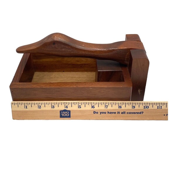 Vintage Nutcracker Duck / Goose Head Wooden Nutcracker Box / Napkin Holder - Picture 10 of 13